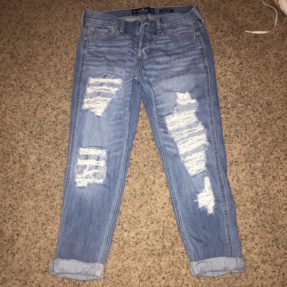 medium wash Hollister boyfriend jeans